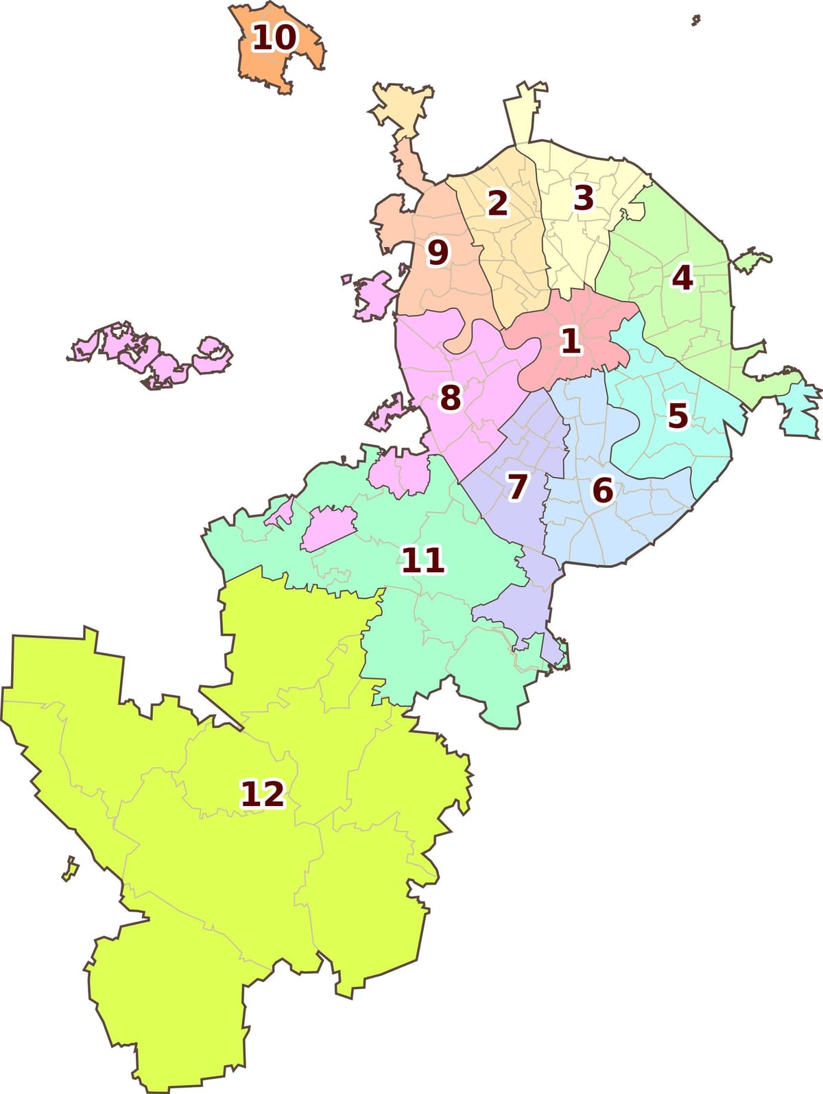 Moskva ನೆರೆಹೊರೆಯ ನಕ್ಷೆ