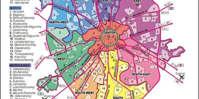 ನಕ್ಷೆ ಮಾಸ್ಕೋ arrondissement